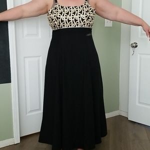 Elegant Black & Goldish/Champagne Dress